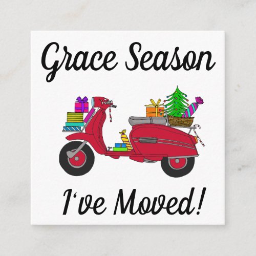 Address Announcement Christmas scooter and gifts Enclosure Card