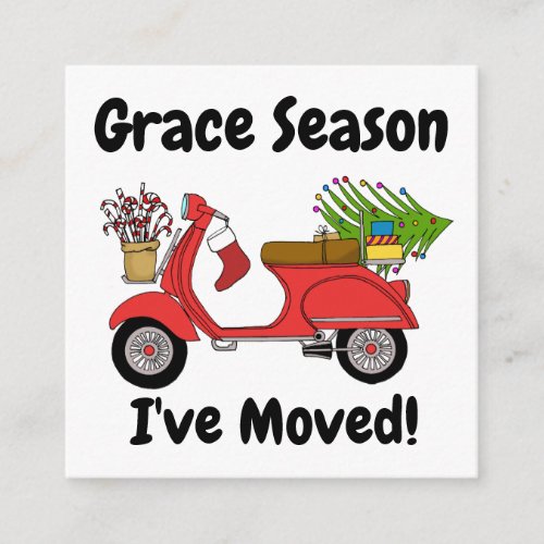 Address Announcement Christmas scooter and gifts Enclosure Card