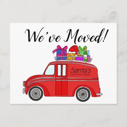 Address Announcement Classic Christmas Car Postcard