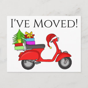 Address Announcement Classic Christmas Scooter Postcard