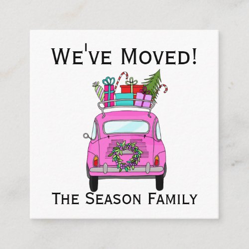 Address Announcement Pink Fiat 500 Christmas Gifts