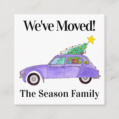 Address Announcement Purple Car Christmas Gifts