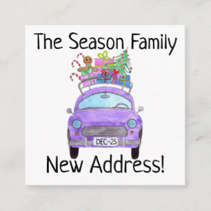 Address Announcement Purple Car Christmas Gifts
