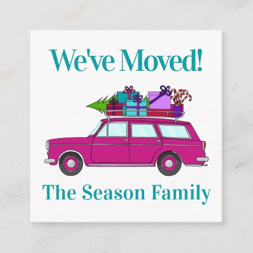 Address Announcement Purple Car Christmas Gifts