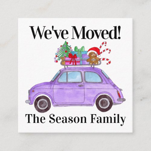 Address Announcement Purple Car Christmas Gifts