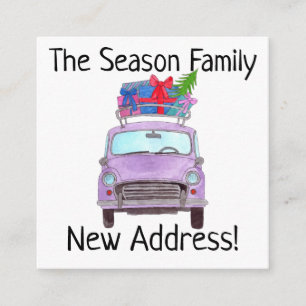 Address Announcement Purple Car Christmas Gifts