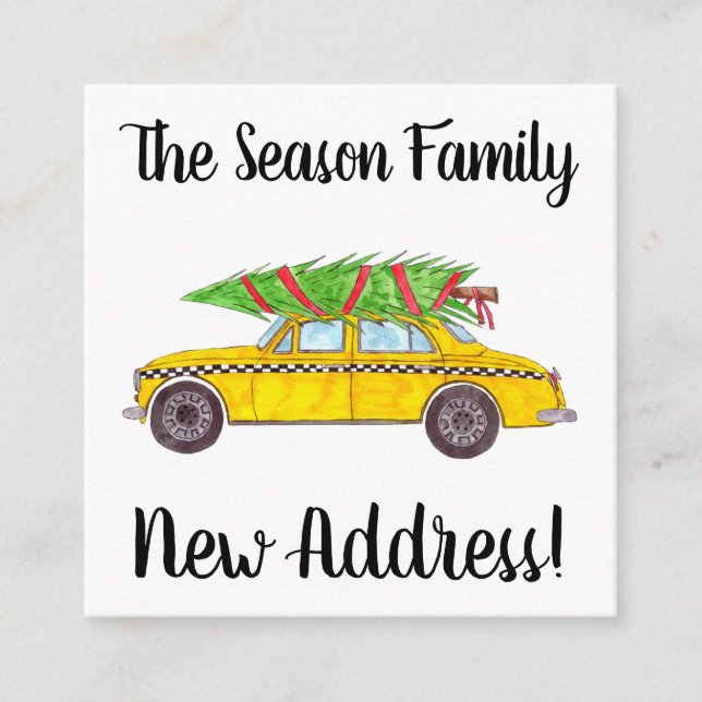 Address Announcement Yellow Cab Christmas tree (Front)