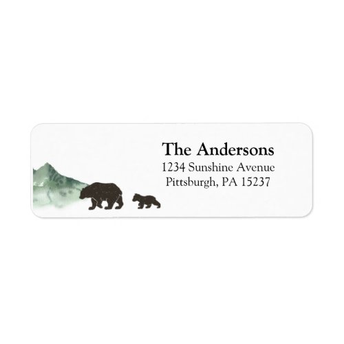 Address Begins Bear Baby Shower Label