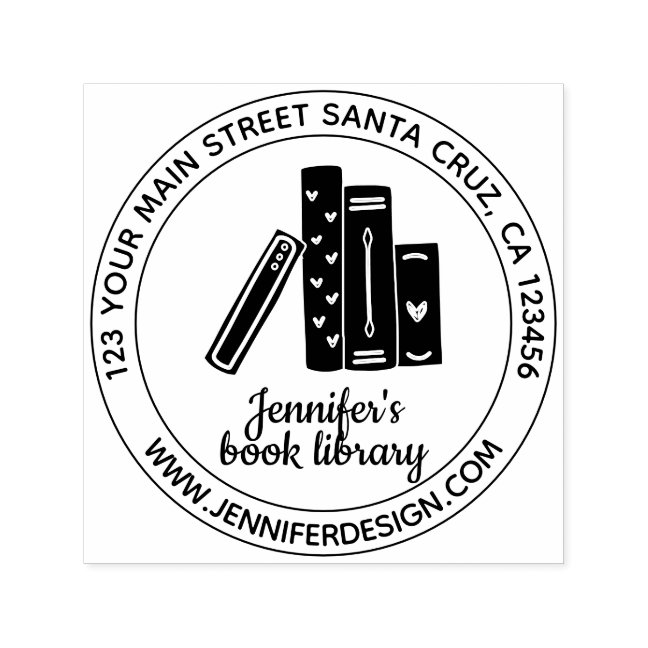 Address Book Library Self-inking Stamp