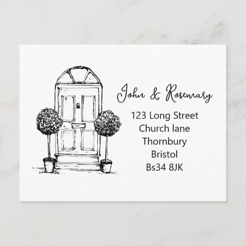 Address card hand drawn