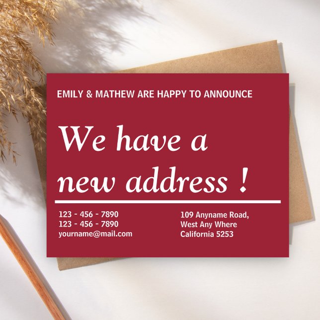 Address Change | Change Of Address | New Address Announcement Postcard (Creator Uploaded)