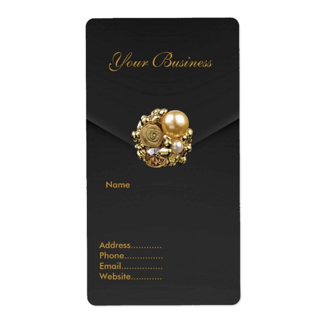 Address Label Black Velvet Jewel (Front)