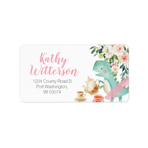 Address Label Dinosaur Tea Party Guess Baby Shower