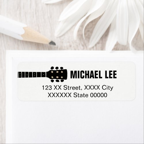 Address label for a guitar player or music store