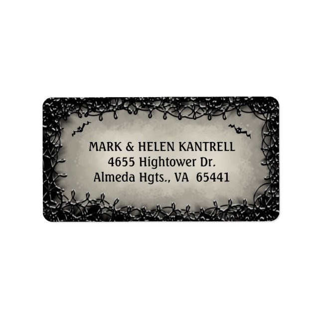Address Label - Halloween Gray with Black Border (Front)