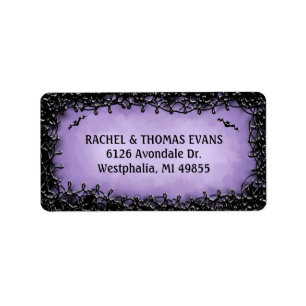 Address Label - Halloween Purple with Black Border