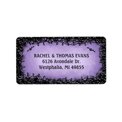 Address Label _ Halloween Purple with Black Border