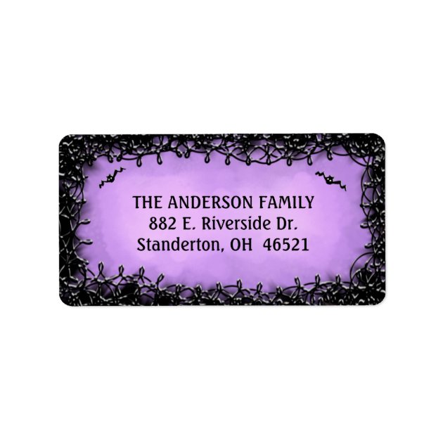 Address Label - Halloween Purple With Black Border