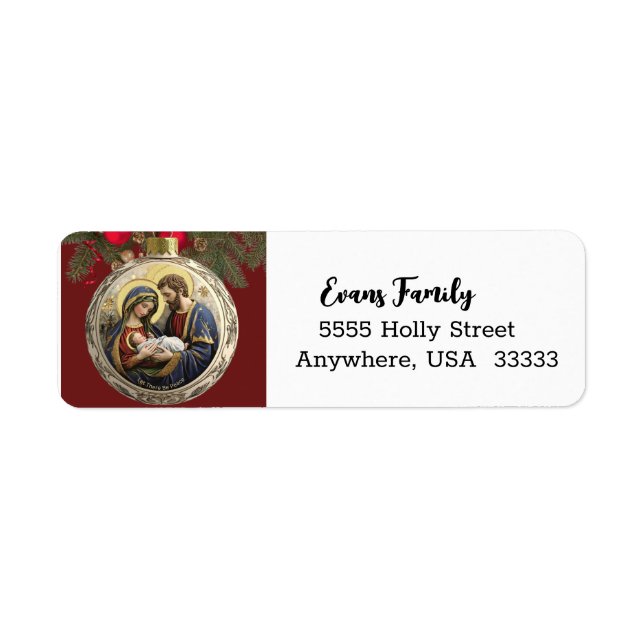  Address Label Let There Be Peace Nativity Scene (Front)