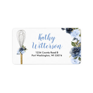 Address Label Navy Floral Soon to be Whisked Away