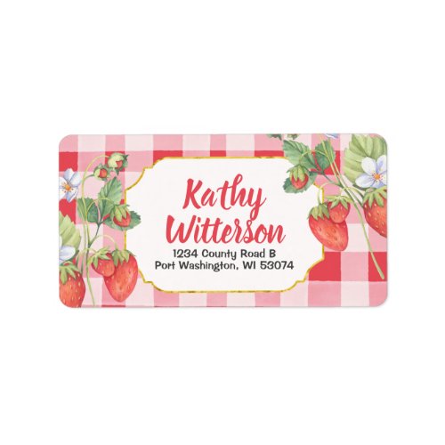Address Label Pastel Berry Sweet Strawberry