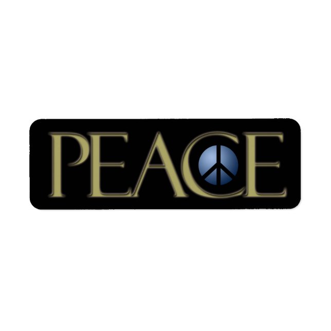 Address Label Peace Sign, Black, Customize (Front)
