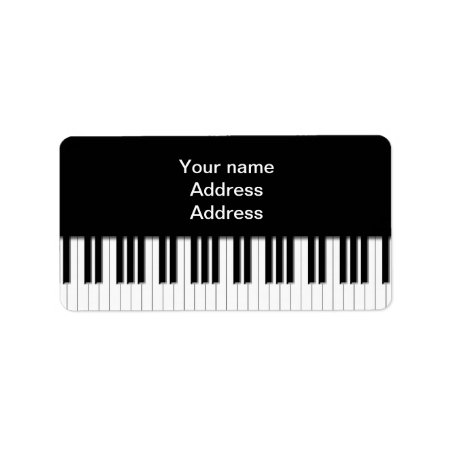 Address Label - Piano Keys Black White