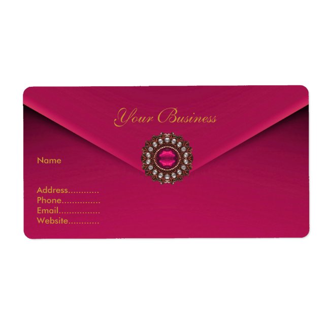 Address Label Pink Velvet Jewel (Front)