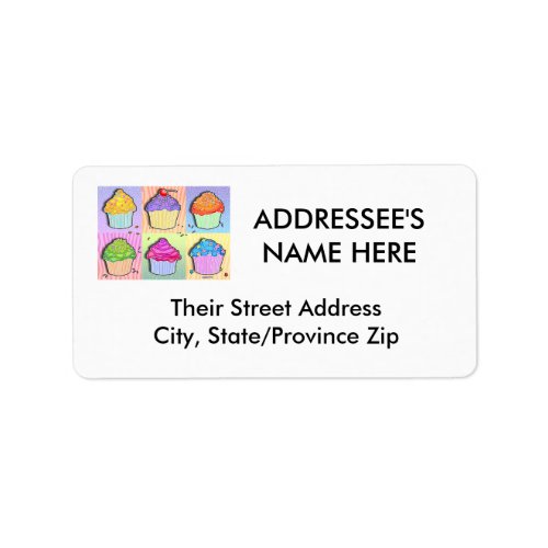 Address Label  POP ART CUPCAKES Label