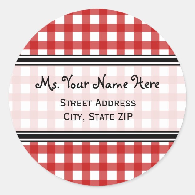 Address Label - Red Gingham (Front)