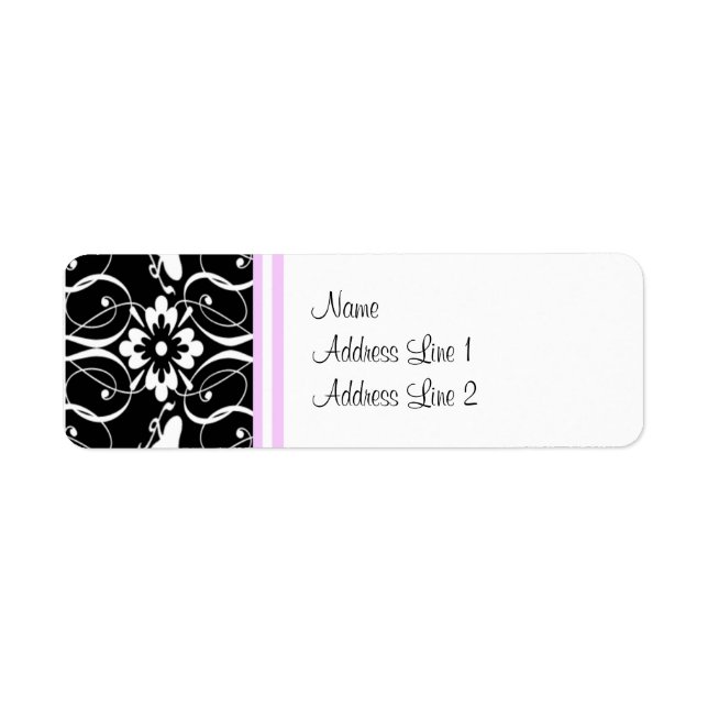 Address Label Victorian Damask (Front)
