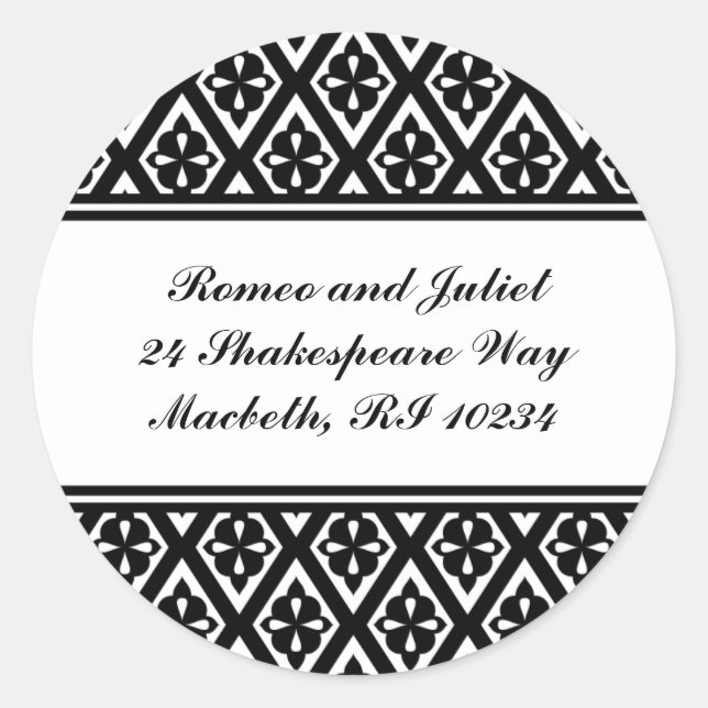 Address Label with Medieval Cross Pattern (Front)