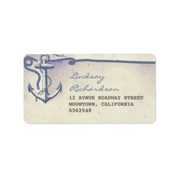 Address Label  With Nautical Anchor by jinaiji at Zazzle