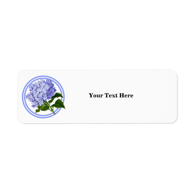 Address Labels-Blue Hydrangea Label (Front)