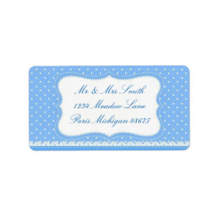 Address Labels/Blue Polka Dots and Lace Label