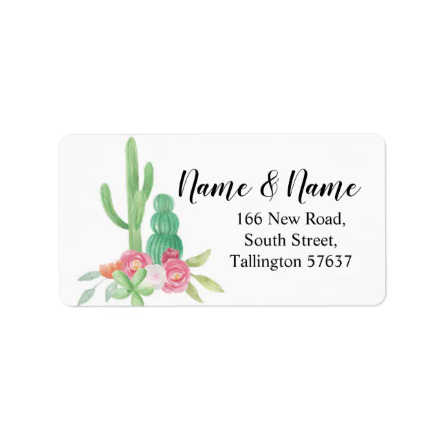 Address Labels Cactus Watercolor Print Cacti Zazzle