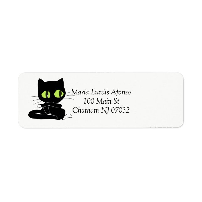 Address Labels Cats Black (Front)