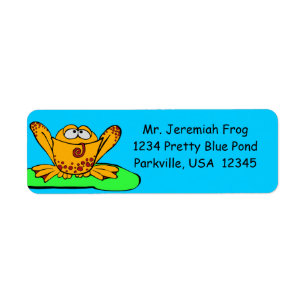 Address Labels, Cute Orange Frog Cartoon Label