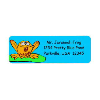 Address Labels, Cute Orange Frog Cartoon Label