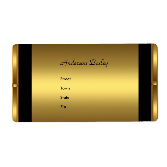 Address Labels Elegant Gold (Front)
