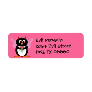 Address Labels - Evil Penguin by audrart at Zazzle