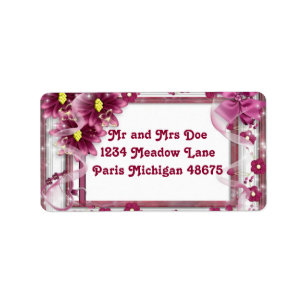Address Labels/Flowers and Ribbon Label