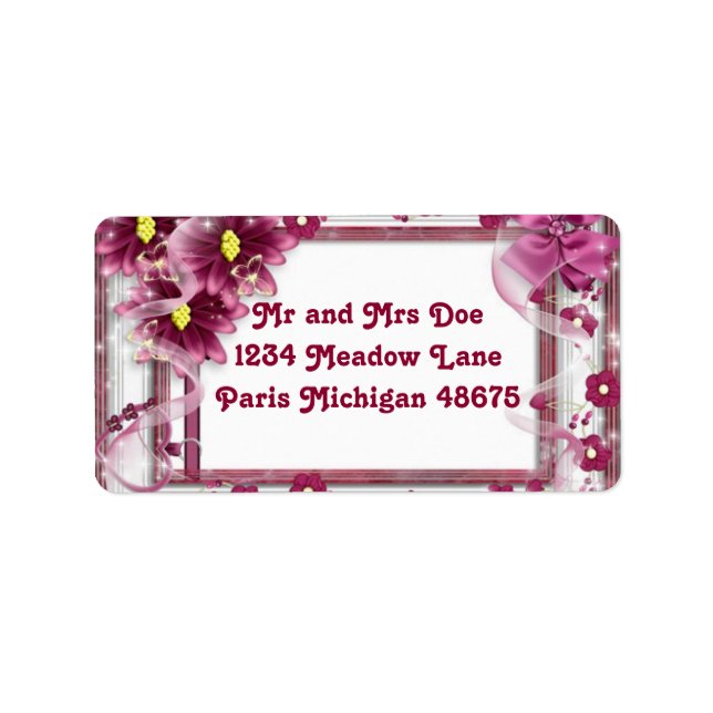 Address Labels/Flowers and Ribbon Label (Front)