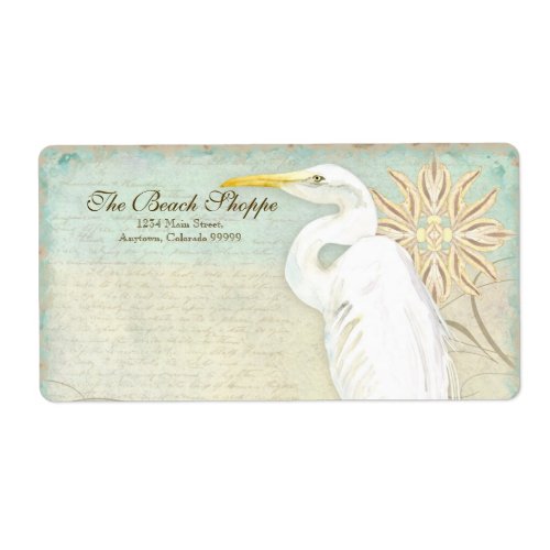 Address Labels - Great Egret Coastal Beach