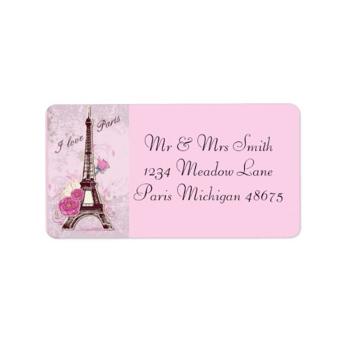 Address LabelsI Love Paris Label
