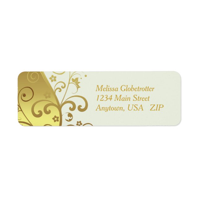 Address Labels--Ivory & Gold Swirls Label (Front)