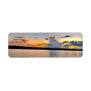 Address Labels on Lake Oconee Sunset Background