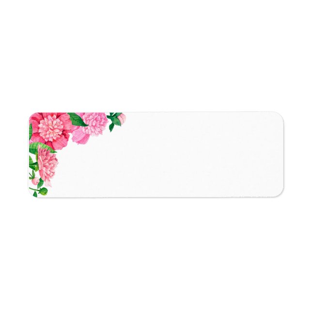 Address Labels-Pink Flowers Label (Front)