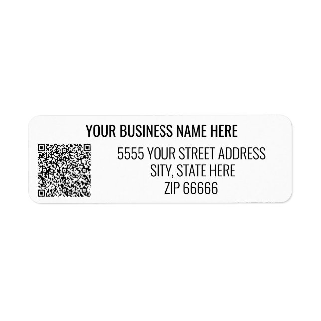 Address Labels QR Code Name Your Colors anf Font (Front)