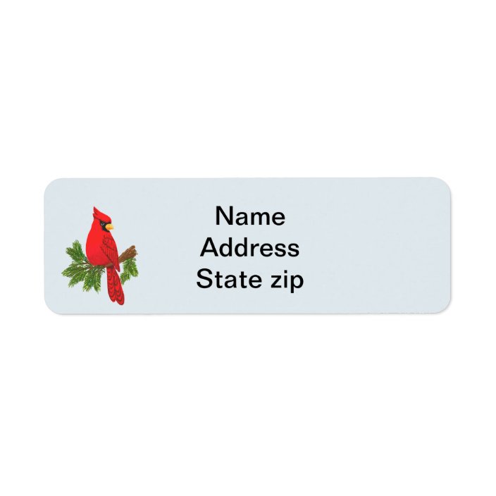 Address labels red cardinal